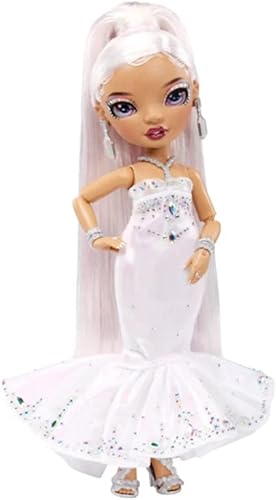 Miniatura 2 de Muñeca Roxie Rainbow High de edición navideña 2022 con pelo multicolor y vestido iridiscente, gran regalo