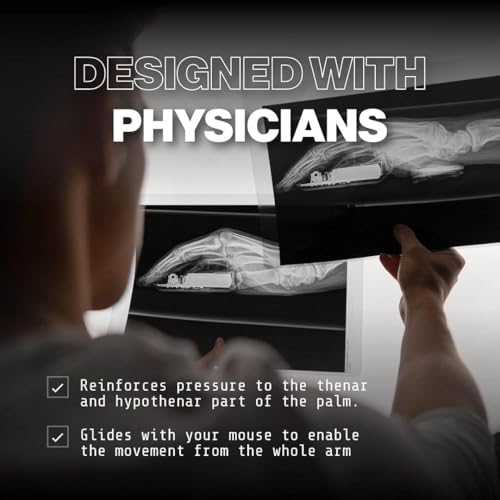 Image of Right-Handed Truly Ergonomic Wrist Rest for Mouse, Carpal Tunnel Support, Pain Relief, Anti-Fatigue, Easy Glide, Sleek, Office, Computer, Laptop, Gaming -Light Grey