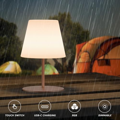 Image of uuffoo 2 Pcs Mini Touch Shower Lamps Waterproof with 2-Step Warm White
