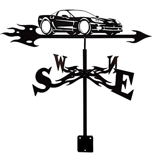 Auto Wetterhahn rost deko Garten Deko Edelstahl Wetterfahne Dachgarten Metalldekorationen Aushöhlen Kunst für Outdoor Farm Yard Decor 13,4 x 26 Zoll Cover
