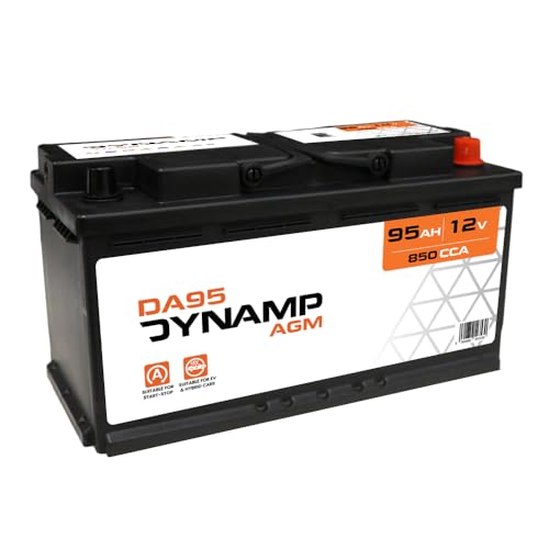 Dynamp DA95 019AGM Stop-Start Car Battery 12V 95Ah 850CCA – Type 019, 354 × 175 × 190 mm, High Performance AGM Automotive Battery for Start-Stop Vehicles