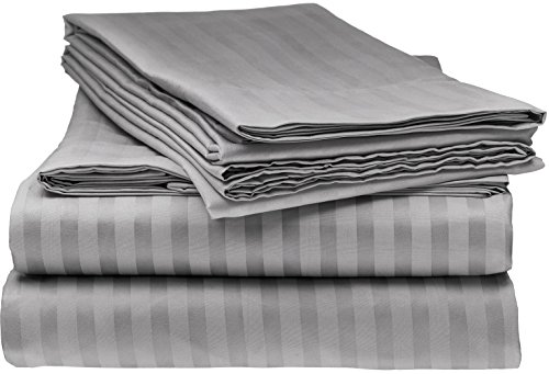 Queen Italian Prestige Collection Bed Sheet Set – 1800 Luxury Soft Microfiber Hypoallergenic Deep Pocket 4-Piece Bedding Set - Wrinkle, Stain, Fade Resistant - Grey