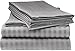Queen Sheet Set - 4-Piece Striped Queen Size Bed Sheets - Soft & Cooling Deep Pocket Queen Bed Sheet Set - Wrinkle-Free Microfiber Bedding with 1 Fitted Sheet, 1 Flat Sheet, 2 Pillowcases