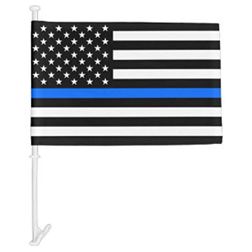 Thin Blue Line American Car Flag