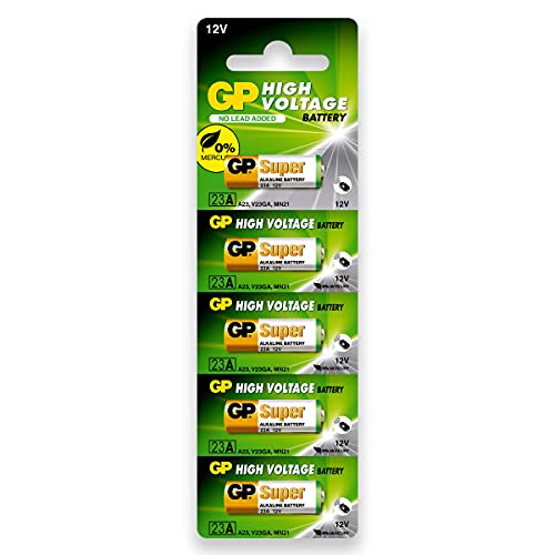 Pilha Alcalina 23A GP Super Bateria MN21 V23GA A23 5 unidades