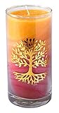 Kerze"Sunset Lebensbaum" im Glas Stearin 14cm