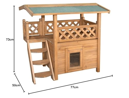 Kerbl Katzenhaus Lodge, 77 x 50 x 73 cm, 82790, Holz/Braun