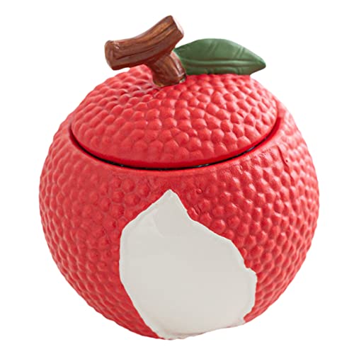 Holibanna Tarro de de Cerámica Sellado con Tapa Contenedor de Almacenamiento de Forma de Lichis Portátil para Snacks y Alimentos Secos Uso Doméstico