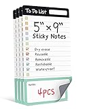 Mehaving Dry Erase to Do List Sticky Notes| 4pcs Premium Daily Planner White Board| Chore Chart...