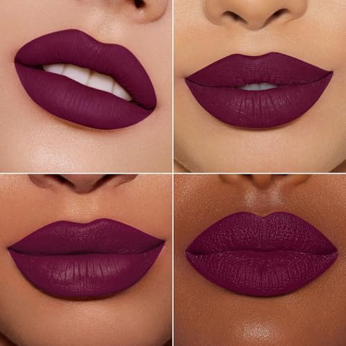 Image of MAKI YIKA Dark Purple Lipstick Matte for Women Long Lasting Lipsticks