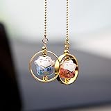 Ygmoner Ciondolo a forma di gatto portafortuna, da appendere, in porcellana, Blu e rosa., 45cm（17.7in)