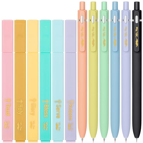 Mr. Pen - Lot de 12 surligneurs et stylos bibliques colorés sans bavure
