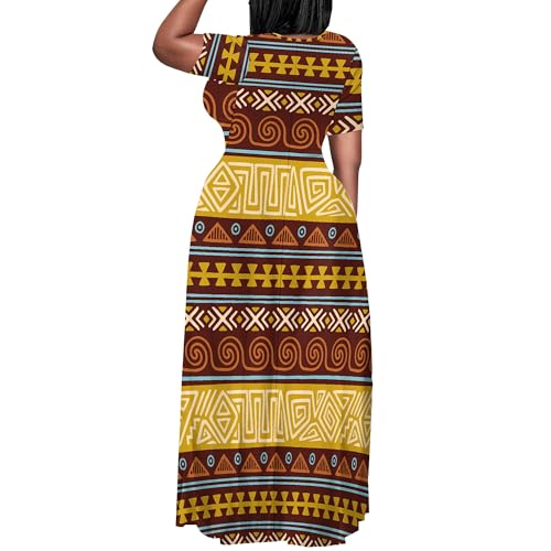 Image of PinkPatty Plus Size Maxi Dress for Women Summer Casual Short Sleeve Tshirt Dresses with Pockets (XL-6XL)