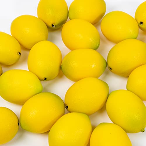 Wanglaap 20-Pack Artificial Lemons - Middle Size, Realistic Simulation Fruit For Home Kitchen Decor And Vase Filling - Lifelike Yellow Fake Lemons And Limes #TOP3