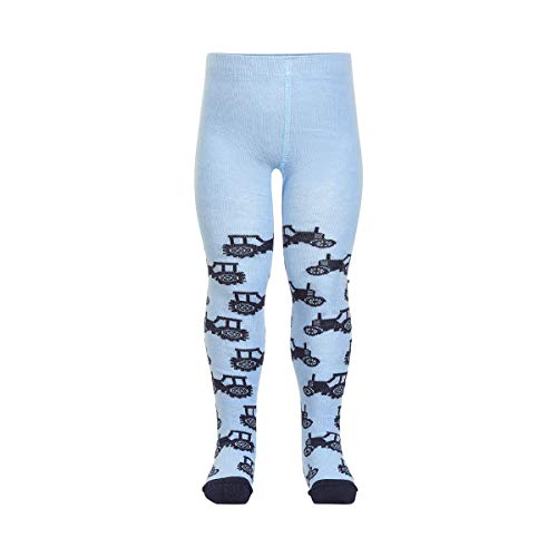 MINYMO Baby Jungen Strumpfhose Traktor in skyway, Größe:80-86, Farbe:Skyway Cover