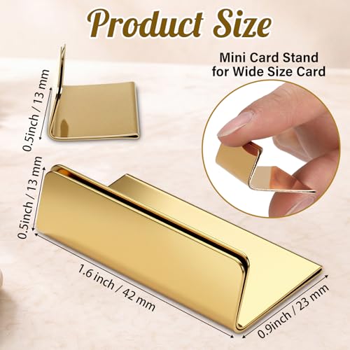 Image of 30 Pcs Table Number Holders Gold Glossy Finish | Metal Place Card Stands for Weddings Parties, Display Price Tags Food Signs, Restaurants Events, 1.6 inchx0.5 inchx0.6 inch