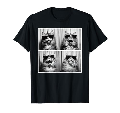 Funny Photobooth Cat Selfie | Amante de los gatos, gato con gafas de sol Camiseta