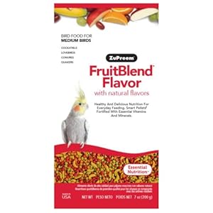 ZuPreem Fruitblend Flavor With Natural Flavors Avian Diets Medium Adult Bird Pellet Food – 200 Gm
