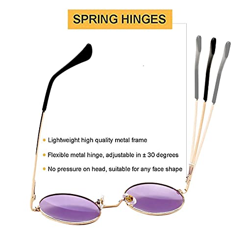 Poraday PD021H Circle Lennon Glasses Retro Round Polarized Sunglasses Hippie Style Small Circle Sun Glasses thumb #3