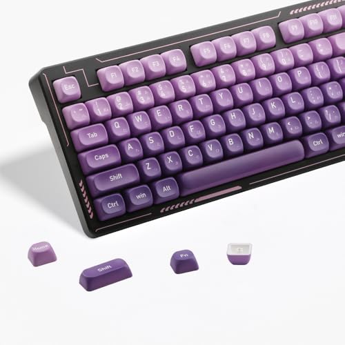 134Keys Japanese Keycaps Gradient Purple PBT Keycaps MOA Profile 5 Side Dye Sublimation DIY Keyboard Key Cap for Cherry Gateron MX Switches Mechanical Keyboards