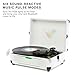 Victrola Journey Glow – Illuminated Suitcase Record Player – 18 RGB Light Effects, Stereo Speakers with Enhanced Bass, Bluetooth Streaming, (White)