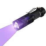 Blacklight Flashlights,Pet Urine Detector Light 365nm 3 Mode Adjustable Zoomable Handheld Blacklight with Clip,UV Flashlight for Dog/Cat Pet Urine,Money Inspection and Fluorescent Detection