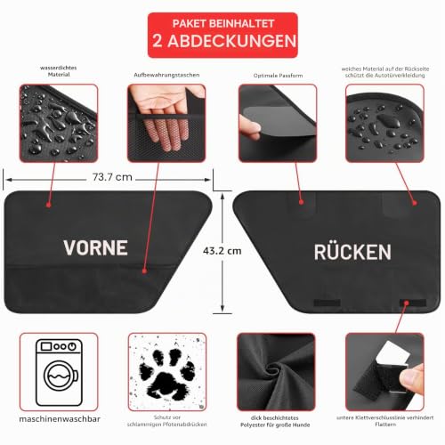 BASELIFE Autotür Schutzfolie Matte,autotür Schutz Hund,Autotürabdeckung Anti-Scratch Fahrzeug Tür Abdeckung Pad Hund, Kratzfest und maschinenwaschbar, sicher für Hunde, für alle geeignet, 2 Stück