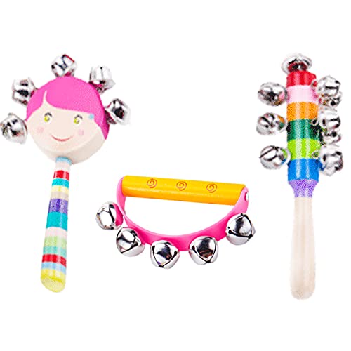 Gybest Children's Musical Instrument Set, Percussion Instrument, Tambourine, Children's Bell, Musical Instrument Toys, Gifts, 7-Piece Set #TOP4