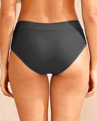 Tempt Me Women Mid Waist Bikini Bottoms - Full Coverage Bathing Suit Swim Bottom Swimsuit Swimwear2