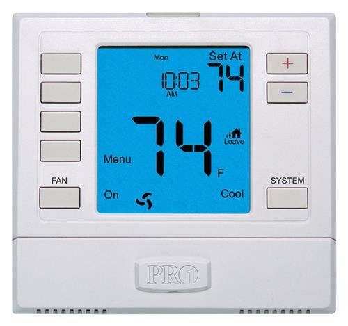 Case of (10) PRO1 IAQ T755S, 3H/2C Universal with 6 sq. in. Display, Compatible with R251S (Wired Indoor Sensor), or R250S (Outdoor/Slab sensors), Sensors not Included.