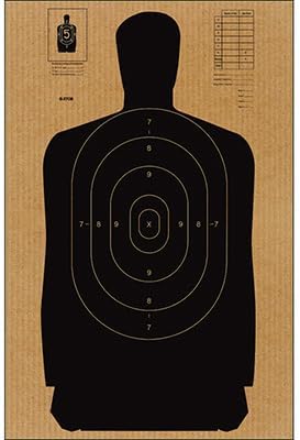 Full Size Standard B-27 Cardboard Target Silhouette (Black) 24" x 45"