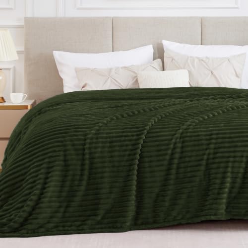 Image of BEDELITE Ribbe Blankets Queen Size for Bed, Olive Green, 90 inchx90 inch