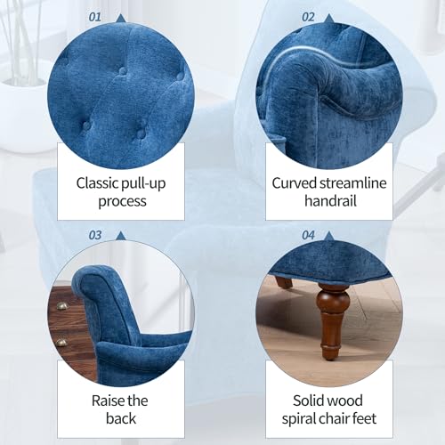 Sillón Confort Tela Azul miniatura 4