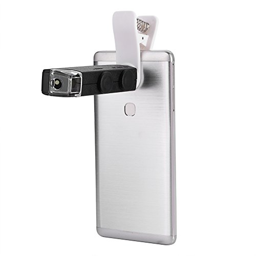 60X Clip-On Zoom Microscope Magnifier Universal Lens with LED for Smartphones Phone Samsung HTC Huawei