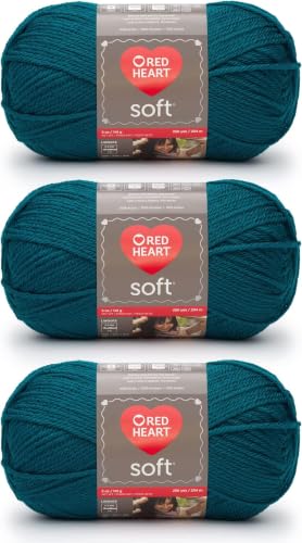 Image of Red Heart Soft Teal Yarn of 141g /5oz - Acrylic - 4 Medium (Worsted) - 256 Yards - Knitting /Crochet (Pack of 24)