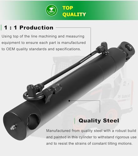Image of 7208419 Hydraulic Tilt Cylinder, Hydraulic Bucket Tilt Cylinder for Bobcat A300 S220 S250 S300 S330 T250 T300 T320, Rod 1.5 inch, Bore 3 inch, Stroke 15 inch, Pin to Pin- 24 inch