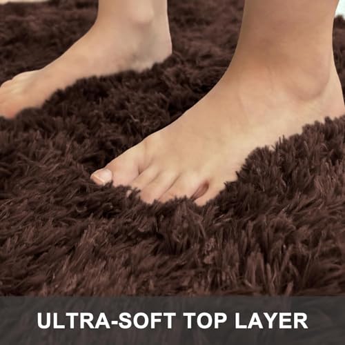 Image of Vintage Threads (Design 2x2 Ft Shaggy Carpet for Living Room & Bedroom | Ultra Soft Plush Long Pile Rug | Thick Fluffy 3D Modern Floor Carpet | Cozy Luxury Home Decor Rug