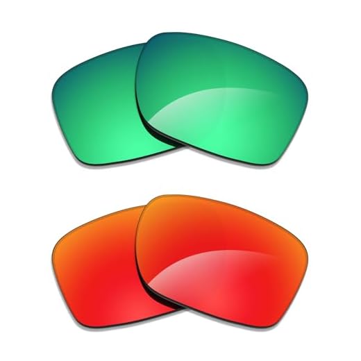 Alphax 2 pares de lentes polarizadas de substituição para óculos de sol Oakley Leffingwell OO9100 - vermelho + verde
