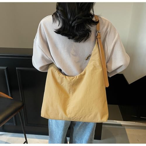 Image of Slouchy Nylon Tote Bag Women Trendy Crossbody Purse Underarm Shoulder Hobo Bags Satchel College Travel Tote Handbag 2025