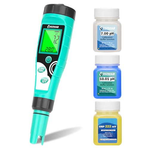 UIUZMAR Digitales pH Chlormessgerät für Schwimmbäder pH Salzgehalt Messgerät für Salzwasserpools 7 in 1 Wassertester mit Messung von freiem Chlor pH Salz ORP TDS EC und Temp für Whirlpools Spas