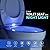 R&T Round Toilet Seat with Night Light Sound-activated Sensing Light Quiet Close Quick-Release (Round)