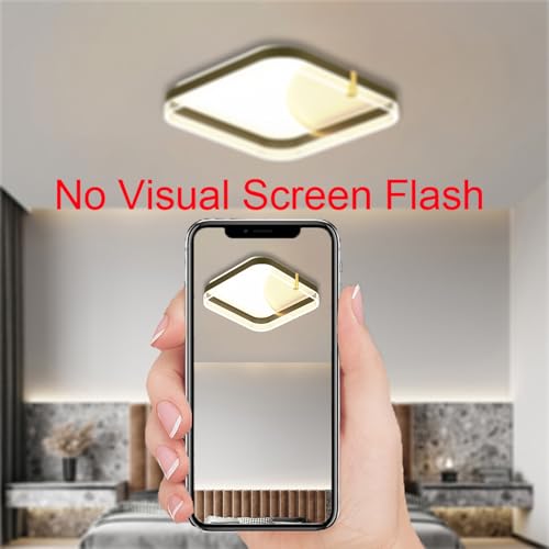 Plafonnier LED dimmable marron rond avec télécommande pour salon - 5
