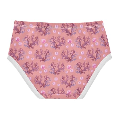Girls' Underwear Pearls Coral Cotton Stretch Comfort Toddler Panties2