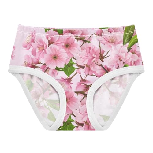 Toddler Girls Underwear 2t Cotton Panties Little Girl Flower Underpants Briefs Cherry Blossom Pink Flowers