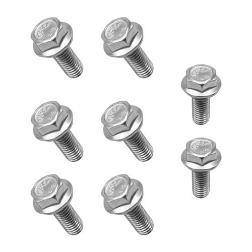 Kewucn 8 PCS Car Top Front Skid Plate Bolts, 304 Stainless Steel 12mm Hex Head Auto Skid Plate Bolts Compatible with 4Runner Tocoma FJ Tundra Sequoia Land Cruiser, Car Accessories