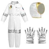 AUYAO Disfraz Astronauta Niño, Disfraz de Astronauta Niño, Traje Astronauta Niño, Regalo para Fiesta Carnaval Halloween Cosplay, Plata-S