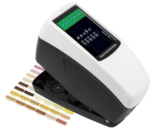 VTSYIQI Portable Color Density Meter Digital Spectrodensitometer for Printing Color Density with 5mm Caliber 0.01 Accuracy Integrated Physical Positioning Hole for Flat Product Testing
