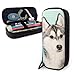 Produktbild Schlampermäppchen,Lederaccessoire,Stifte Mäppchen,Federmappe,Nette Husky Tragbare Student Leder Federmäppchen Briefpapier Tasche Geldbörse Kulturbeutel Mehrzweck