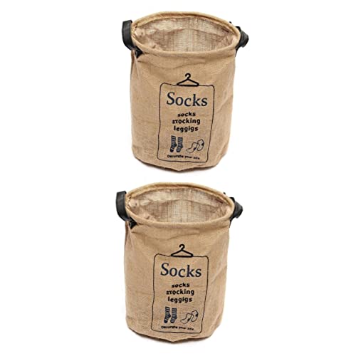 Cabilock 2 Piezas cesta de cubo de almacenamiento cesta de almacenamiento de ropa tejido cestas de ropa cesto de la ropa organizador de cesto de ropa sucia yute balde de almacenamiento