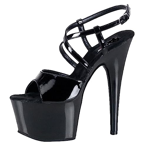 Talons hauts avec bride à la cheville et plateforme confortable peep toe